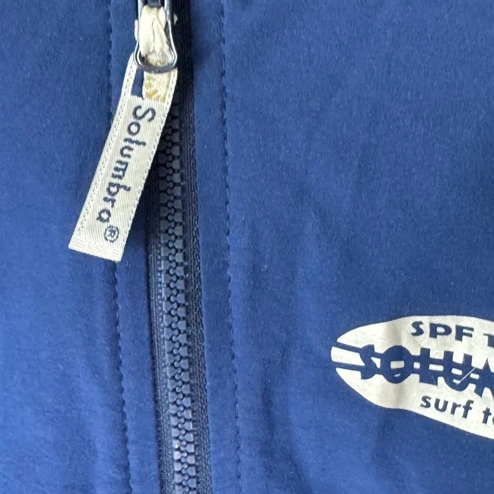 Solumbra Blue Kids Full Zip Swimshade Water Shirt To‎ 100+ SPF  Sz M (7-8)